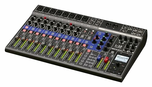 Zoom L-12 audio mixer with multiple channels and controls