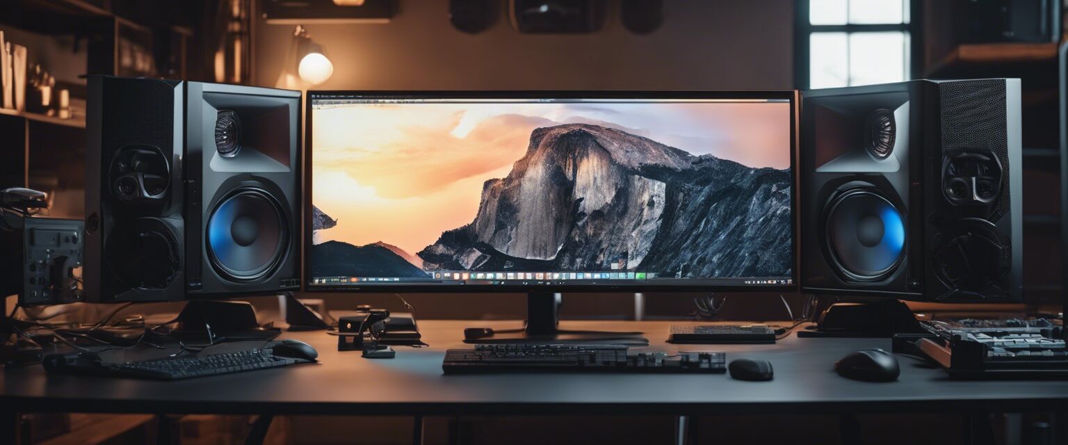 Desktop setup for multimedia production