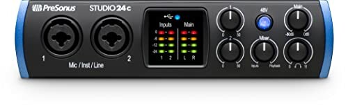 PreSonus Studio 24c audio interface front panel