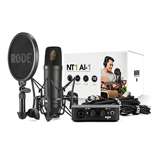 Rode NT1 AI-1 microphone kit with accessories and packaging.