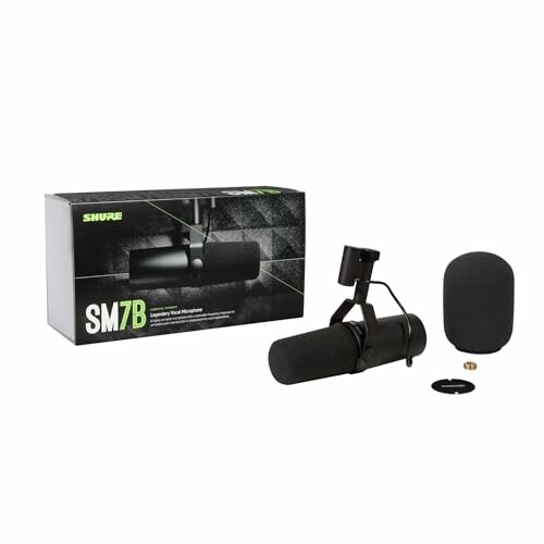 Shure SM7B microphone with accessories and box