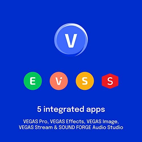 VEGAS software suite with 5 integrated apps logo and names