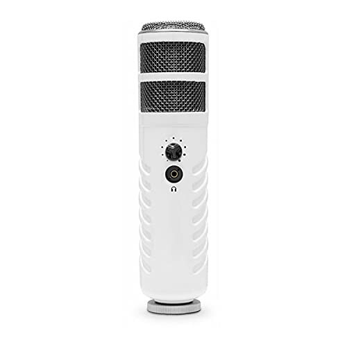 White USB condenser microphone with volume control